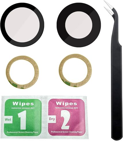 قطعتان بديلتان للعدسة الزجاجية الأصلية للكاميرا الخلفية الخلفية + لاصق مثبت مسبقًا + مجموعة أدوات ملاقط إصلاح، متوافقة مع iPhone 13 6.1 بوصة / 13 Mini 5.4 بوصة in Kuwait