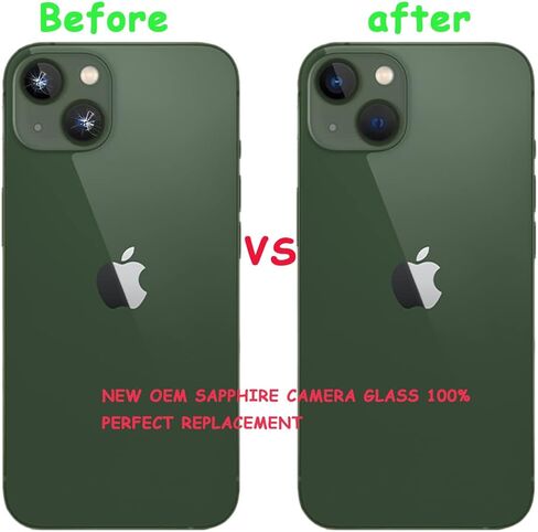 قطعتان بديلتان للعدسة الزجاجية الأصلية للكاميرا الخلفية الخلفية + لاصق مثبت مسبقًا + مجموعة أدوات ملاقط إصلاح، متوافقة مع iPhone 13 6.1 بوصة / 13 Mini 5.4 بوصة in Kuwait