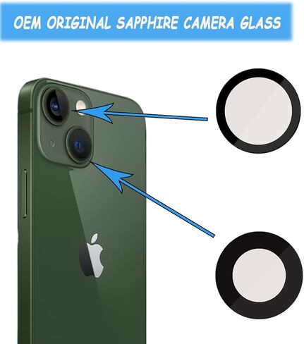 قطعتان بديلتان للعدسة الزجاجية الأصلية للكاميرا الخلفية الخلفية + لاصق مثبت مسبقًا + مجموعة أدوات ملاقط إصلاح، متوافقة مع iPhone 13 6.1 بوصة / 13 Mini 5.4 بوصة in Kuwait