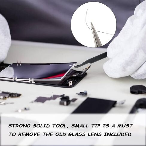 قطعتان بديلتان للعدسة الزجاجية الأصلية للكاميرا الخلفية الخلفية + لاصق مثبت مسبقًا + مجموعة أدوات ملاقط إصلاح، متوافقة مع iPhone 13 6.1 بوصة / 13 Mini 5.4 بوصة in Kuwait