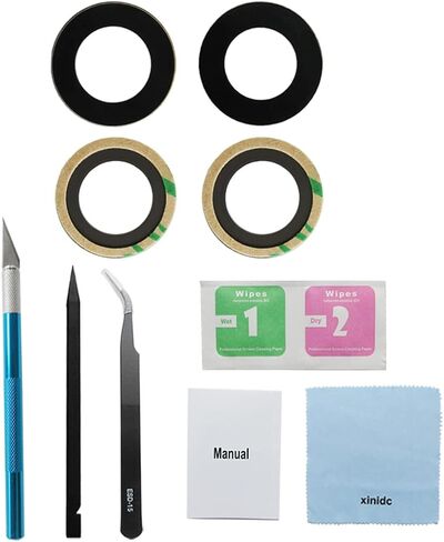 2PCS OEM Original Rear Camera Glass Lens Replacement for iPhone 14 for iPhone 14 Plus with Preinstalled Adhesive + Repair Toolkit + Installation Manual in Kuwait