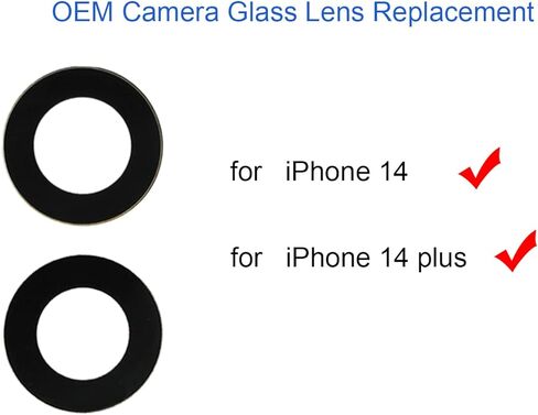 2PCS OEM Original Rear Camera Glass Lens Replacement for iPhone 14 for iPhone 14 Plus with Preinstalled Adhesive + Repair Toolkit + Installation Manual in Kuwait