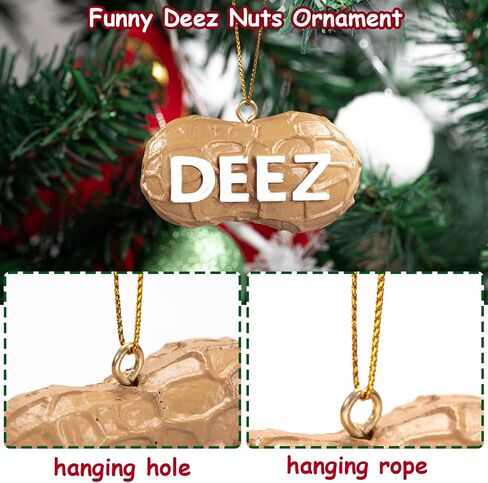 Deez Nuts Ornament, Deez Nuts Christmas Ornament, Funny Deez Nuts Ornament, Deez Nuts Pun Lovers Ornaments for Christmas Tree Schoolbag Gag Gift (1 PCS PVC) in Saudi Arabia