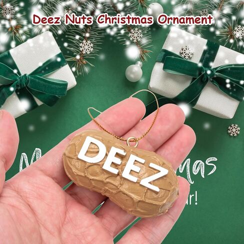 Deez Nuts Ornament, Deez Nuts Christmas Ornament, Funny Deez Nuts Ornament, Deez Nuts Pun Lovers Ornaments for Christmas Tree Schoolbag Gag Gift (1 PCS PVC) in Saudi Arabia