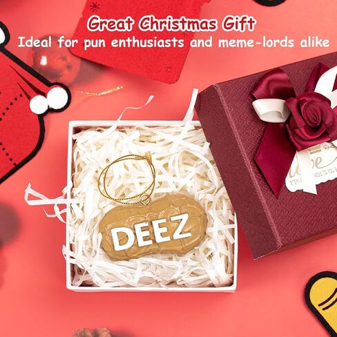 Deez Nuts Ornament, Deez Nuts Christmas Ornament, Funny Deez Nuts Ornament, Deez Nuts Pun Lovers Ornaments for Christmas Tree Schoolbag Gag Gift (1 PCS PVC) in Saudi Arabia