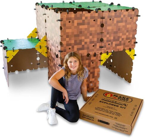 Minecraft Explorer Kit - Build Minecraft in The Real World - Endless Play for Ages 8 and Up - Build Forts, Mazes, Tunnels, and More - Durable, Reusable, and Made in USA (1 Pack) in Saudi Arabia