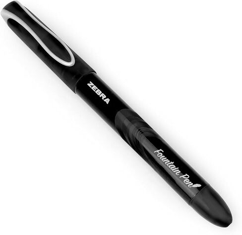 Zebra Fuente - Disposable Fountain Pen - 1.0mm Fine Nib 0.6mm Line Width - Wallet of 4 (Black and Blue) in Saudi Arabia