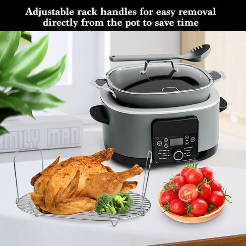 رف البخار والشواء المطلي بالكورم - متوافق مع ملحقات رف البخار من سلسلة Ninja Foodi Possible Cooker Pro 8.5 Qt MC1000، MC1001، MC1010 in Saudi Arabia