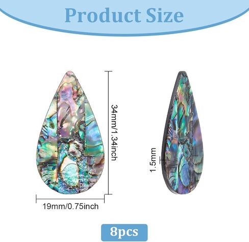 BENECREAT Abalone Shell Cabochon Natural Paua Shell Cabochons Loose Gemstone Oval Abalone Shell Charms Single-Sided Shell for Home Decor, DIY Jewelry Making, 26x21x1mm in Saudi Arabia