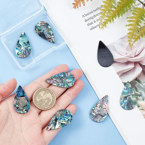 BENECREAT Abalone Shell Cabochon Natural Paua Shell Cabochons Loose Gemstone Oval Abalone Shell Charms Single-Sided Shell for Home Decor, DIY Jewelry Making, 26x21x1mm in Saudi Arabia