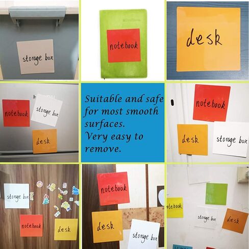 Dry Erase Sticky Notes | Reusable Small Whiteboard Stickers (4X4 in) Suitable for All Smooth Surface Washable & Removable Easy to Post for Office, Home, Eco-Friendly, 8 Colors in Saudi Arabia