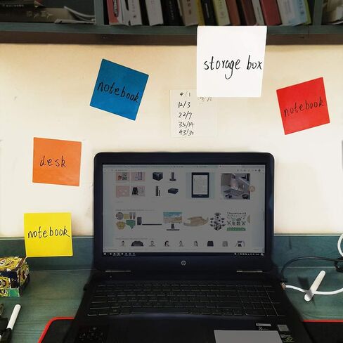 Dry Erase Sticky Notes | Reusable Small Whiteboard Stickers (4X4 in) Suitable for All Smooth Surface Washable & Removable Easy to Post for Office, Home, Eco-Friendly, 8 Colors in Saudi Arabia