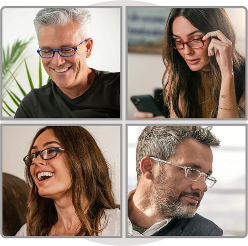 نظارات القراءة المغناطيسية من كليك، قارئات الكمبيوتر، عدسات قابلة للاستبدال، هياكل قابلة للتعديل، أصلية، (شفافة، تكبير 1.75) in Kuwait