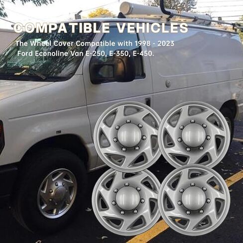 غطاء غطاء محور العجلة F8UZ-1130-AA مقاس 16 بوصة متوافق مع 1998-2023 Ford Econoline E250 E350 E450 F8UZ-1130-AA F8UZ-1130-AACP in Kuwait