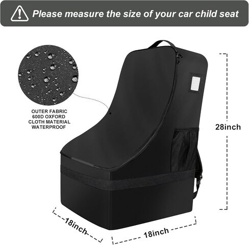 Car Seat Bags for Air Travel, Large Durable Car Seat Travel Bag for Airplane, Reinforced Shoulder Straps，Airport Gate Check Bag, Infant Car Seat Cover for Airplane Travel in Saudi Arabia