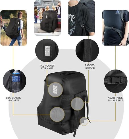 Car Seat Bags for Air Travel, Large Durable Car Seat Travel Bag for Airplane, Reinforced Shoulder Straps，Airport Gate Check Bag, Infant Car Seat Cover for Airplane Travel in Saudi Arabia