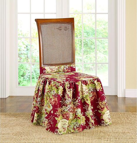 SureFit Ballad Bouquet من Waverly Slipcover (أحمر الخدود، كرسي الطعام) in Kuwait