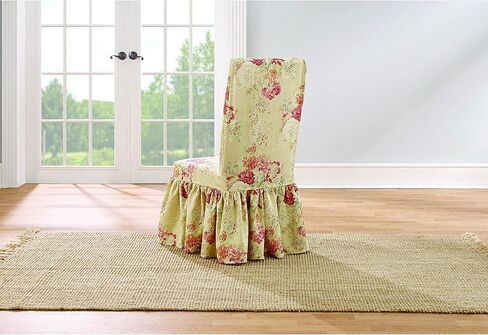 SureFit Ballad Bouquet من Waverly Slipcover (أحمر الخدود، كرسي الطعام) in Kuwait