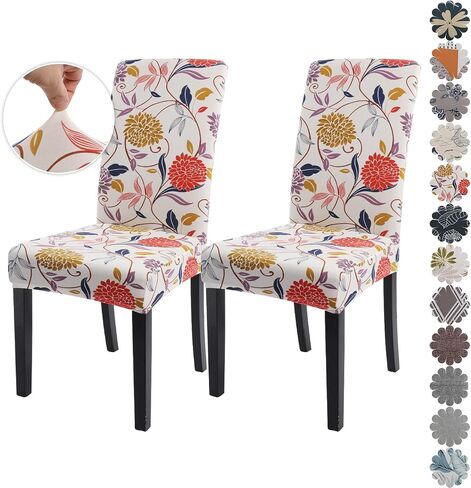 Dining Room Chair Covers 2 Packs, Stretch Kitchen Slipcovers Removable Washable Parsons Protector for Kitchen,Hotel,Restaurant, Ceremony Universal Size-Light Grey in Saudi Arabia