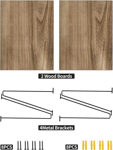 أرفف عائمة للجدار، أرفف عائمة عميقة على الحائط، أرفف حائط ريفية بطول 16 × عرض 12 بوصة، منظم مطبخ خشبي لتخزين غرفة المعيشة وغرفة النوم والحمام، مجموعة متفحمة من 2 in Kuwait