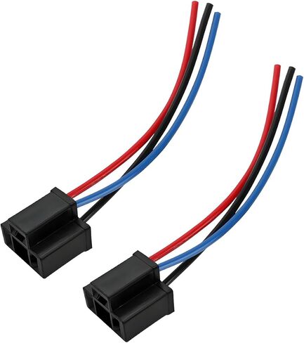 2PCS H4 Female Car Headlight Wire Socket Connector, 3 Wire Way Auto Power Plug Waterproof Electrical Connectors, Vehicle Light Holder Wiring Pigtail Adapter, Universal for Truck, Marine in Saudi Arabia