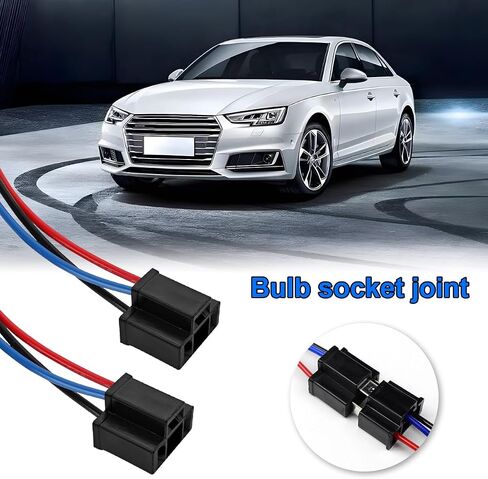 2PCS H4 Female Car Headlight Wire Socket Connector, 3 Wire Way Auto Power Plug Waterproof Electrical Connectors, Vehicle Light Holder Wiring Pigtail Adapter, Universal for Truck, Marine in Saudi Arabia