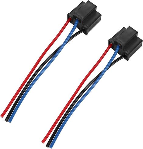 2PCS H4 Female Car Headlight Wire Socket Connector, 3 Wire Way Auto Power Plug Waterproof Electrical Connectors, Vehicle Light Holder Wiring Pigtail Adapter, Universal for Truck, Marine in Saudi Arabia