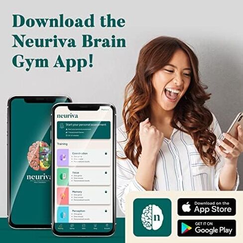 أداء الدماغ الأصلي من NEURIVA (30 قطعة)، مكمل دعم الدماغ بمكونات طبيعية مثبتة سريريًا، قطعة واحدة (عبوة من قطعتين) in Kuwait
