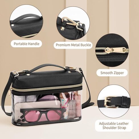 Clear Crossbody Bag, Clear Bag for Stadium Events, 1pc Clear Purse for Women Stadium Approved, Waterproof Clear Stadium Bag with Adjustable Shoulder Strap for Concerts Sports Events Festivals in Kuwait