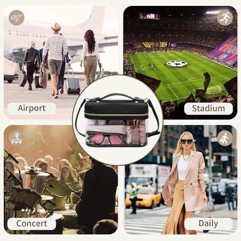 Clear Crossbody Bag, Clear Bag for Stadium Events, 1pc Clear Purse for Women Stadium Approved, Waterproof Clear Stadium Bag with Adjustable Shoulder Strap for Concerts Sports Events Festivals in Kuwait