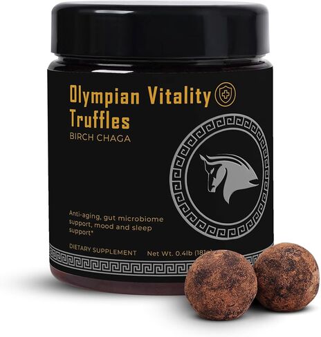 Olympian Vitality Truffles | Natural Gut Health Dessert & Gut Detox Supplement + Sleep Support | Humic & Fulvic Acid Organic Pure Cacao & Date | Non GMO & Organic | Spartan Bee Bread Brand in Kuwait