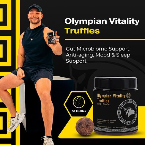 Olympian Vitality Truffles | Natural Gut Health Dessert & Gut Detox Supplement + Sleep Support | Humic & Fulvic Acid Organic Pure Cacao & Date | Non GMO & Organic | Spartan Bee Bread Brand in Kuwait