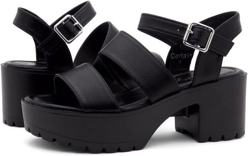 Herstyle Womens Certain Platform Heels Block Heeled Sandals with Adjustable Ankle Strap Lightweight Open Toe Lug Sole Chunky Heel Sandal in Saudi Arabia