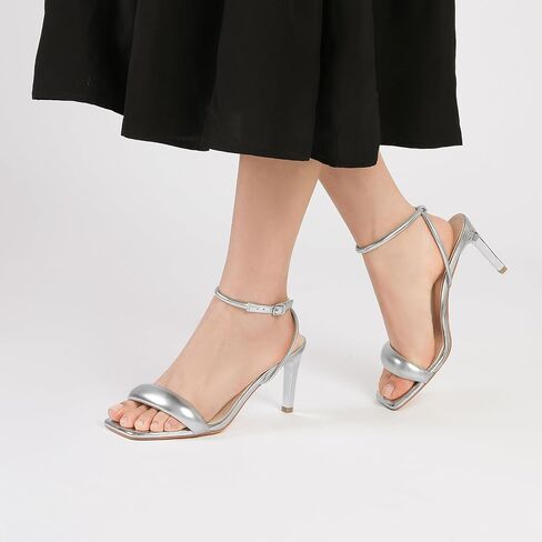 RIBONGZ Womens Sandals Dressy Gold Strappy Square Open Toe Chunky Heels Ankle Strap Kitten Sexy High Heels Prom Wedding Party Evening Summer Bridal Shoes in Saudi Arabia