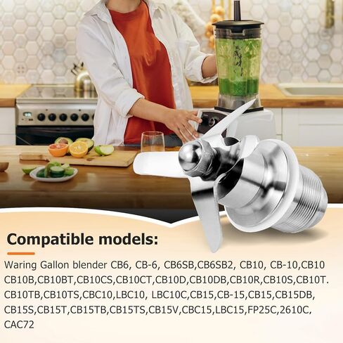 جزء خلاط تجميع شفرة المزج 502977 502977 18396 018396 متوافق مع خلاطات جالون مجمعة من Waring CB6/CB10/CB15 in Kuwait