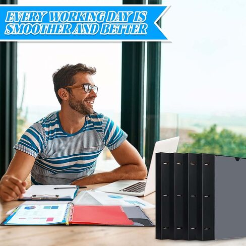 Jetec 4 Pack Project Organizer Binder Include 24 Subject Divider with Tabs and 8 Plastic Binder Pocket 1 Inch 3 Ring Binder Notebook for School Office Supplies(Black) in Saudi Arabia