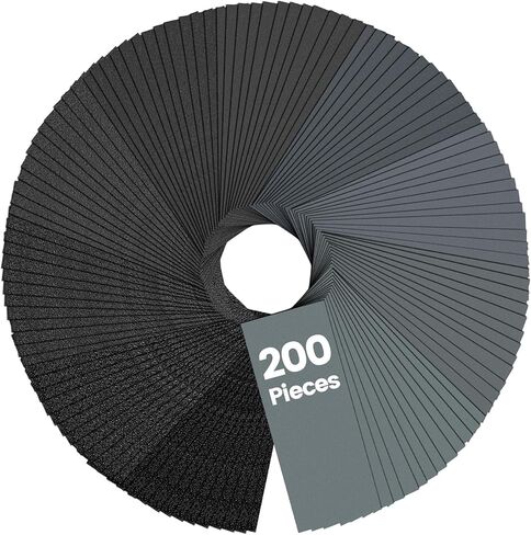 200 قطعة من ورق الصنفرة الرطب والجاف مقاس 3.6 × 9 بوصات من 80 إلى 5000 مجموعة متنوعة من ورق الصنفرة الجاف والرطب الكاشط المقاوم للماء لصنفرة المعادن والأثاث الخشبي وتلميع السيارات in Kuwait