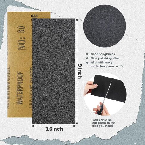 200 قطعة من ورق الصنفرة الرطب والجاف مقاس 3.6 × 9 بوصات من 80 إلى 5000 مجموعة متنوعة من ورق الصنفرة الجاف والرطب الكاشط المقاوم للماء لصنفرة المعادن والأثاث الخشبي وتلميع السيارات in Kuwait