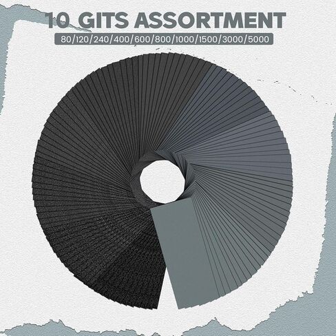 200 قطعة من ورق الصنفرة الرطب والجاف مقاس 3.6 × 9 بوصات من 80 إلى 5000 مجموعة متنوعة من ورق الصنفرة الجاف والرطب الكاشط المقاوم للماء لصنفرة المعادن والأثاث الخشبي وتلميع السيارات in Kuwait