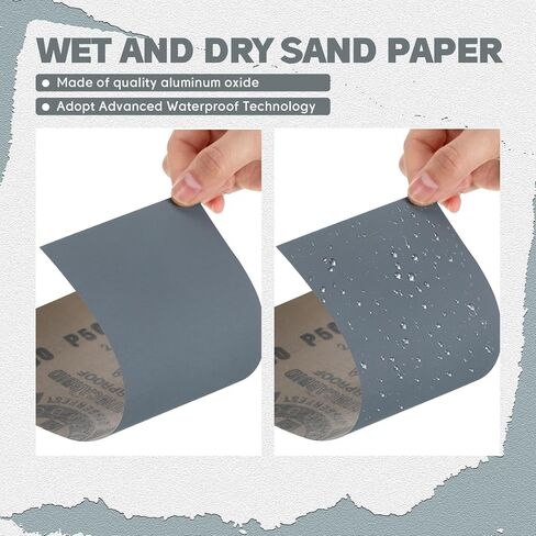 200 قطعة من ورق الصنفرة الرطب والجاف مقاس 3.6 × 9 بوصات من 80 إلى 5000 مجموعة متنوعة من ورق الصنفرة الجاف والرطب الكاشط المقاوم للماء لصنفرة المعادن والأثاث الخشبي وتلميع السيارات in Kuwait