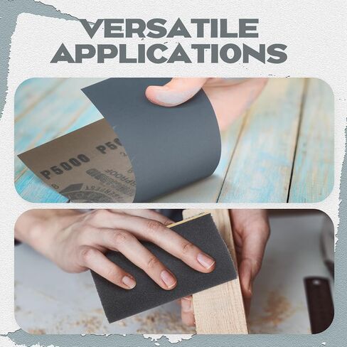 200 قطعة من ورق الصنفرة الرطب والجاف مقاس 3.6 × 9 بوصات من 80 إلى 5000 مجموعة متنوعة من ورق الصنفرة الجاف والرطب الكاشط المقاوم للماء لصنفرة المعادن والأثاث الخشبي وتلميع السيارات in Kuwait