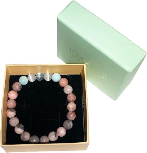 Healing Bracelets for Women Handmade Beaded Moonstone Crystal Bracelet Healing Prayers Crystal Bracelet, 8mm Natural Stone Anti Anxiety Stress Relief Get Well Soon Gifts For Women Teen Girls in Saudi Arabia