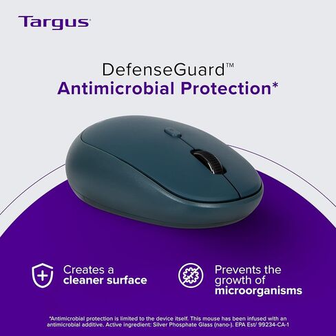 ماوس بلوتوث لاسلكي من تارجوس للكمبيوتر الشخصي/ماك، ماوس توصيل متعدد الأجهزة للكمبيوتر المحمول أو الكمبيوتر، ماوس لاسلكي مع حماية، ماوس كمبيوتر محمول للكمبيوتر الشخصي/ماك، أزرق (PMB58202GL) in Kuwait