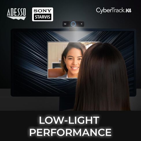 كاميرا ويب Adesso CyberTrack K4 4K Ultra HD بتركيز ثابت USB مع زاوية رؤية قابلة للتعديل، ميكروفونات مزدوجة مدمجة، مفتاح صوت/فيديو للخصوصية وحامل ثلاثي القوائم in Saudi Arabia