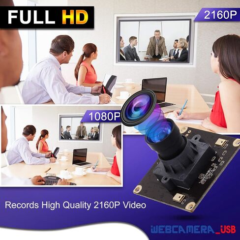وحدة كاميرا USB 4K مع ميكروفون بزاوية واسعة لوحة كاميرا ويب صوتية وفيديو للكمبيوتر Mini UVC USB2.0 كاميرا كمبيوتر مع عدسة 100 درجة بدون تشويه USB صناعي مع كاميرا IMX317 Lightburn Camera in Kuwait