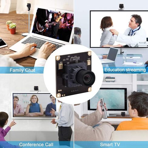 وحدة كاميرا USB 4K مع ميكروفون بزاوية واسعة لوحة كاميرا ويب صوتية وفيديو للكمبيوتر Mini UVC USB2.0 كاميرا كمبيوتر مع عدسة 100 درجة بدون تشويه USB صناعي مع كاميرا IMX317 Lightburn Camera in Kuwait