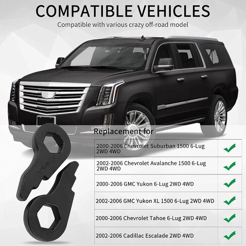 AUTOPTIM Leveling Lift Kit Replacement for Suburban 1500 Tahoe Avalanche 1500 Yukon Escalade, Adjustable 1-3" Front Torsion Bar Keys 2" Rear Spring Spacers, with Shock Extenders in Saudi Arabia