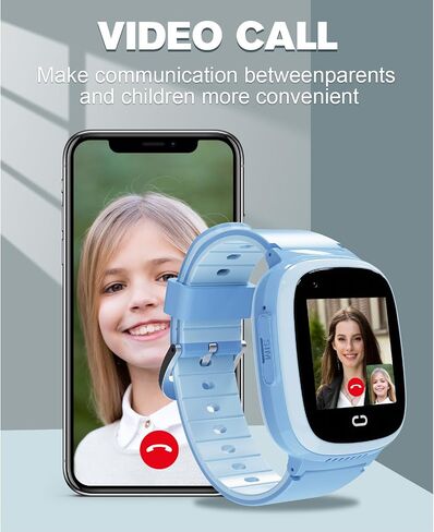 PTHTECHUS 4G Kids Smart Watch with SIM Card, Kids GPS Watch with Video Call Voice Chat WiFi/GPS/Call SOS Chat Bluetooth Camera Music Alarm Clock, Wrist Watch for 5-12 Girls Boys in Saudi Arabia