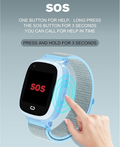 PTHTECHUS 4G Kids Smart Watch with SIM Card, Kids GPS Watch with Video Call Voice Chat WiFi/GPS/Call SOS Chat Bluetooth Camera Music Alarm Clock, Wrist Watch for 5-12 Girls Boys in Saudi Arabia