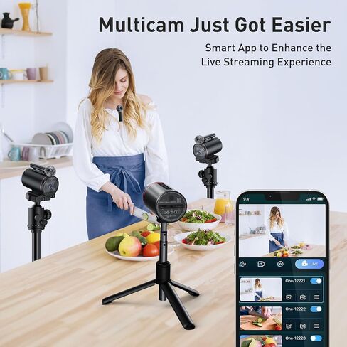 EMEET Streamcam One(Gen 2)， Wireless Live Streaming Camera, 1080P HD Webcam, Detachable Mic & 2 Built-in Noise Reduction Mics, Multi-cam Support, 8H Streaming Battery in Saudi Arabia